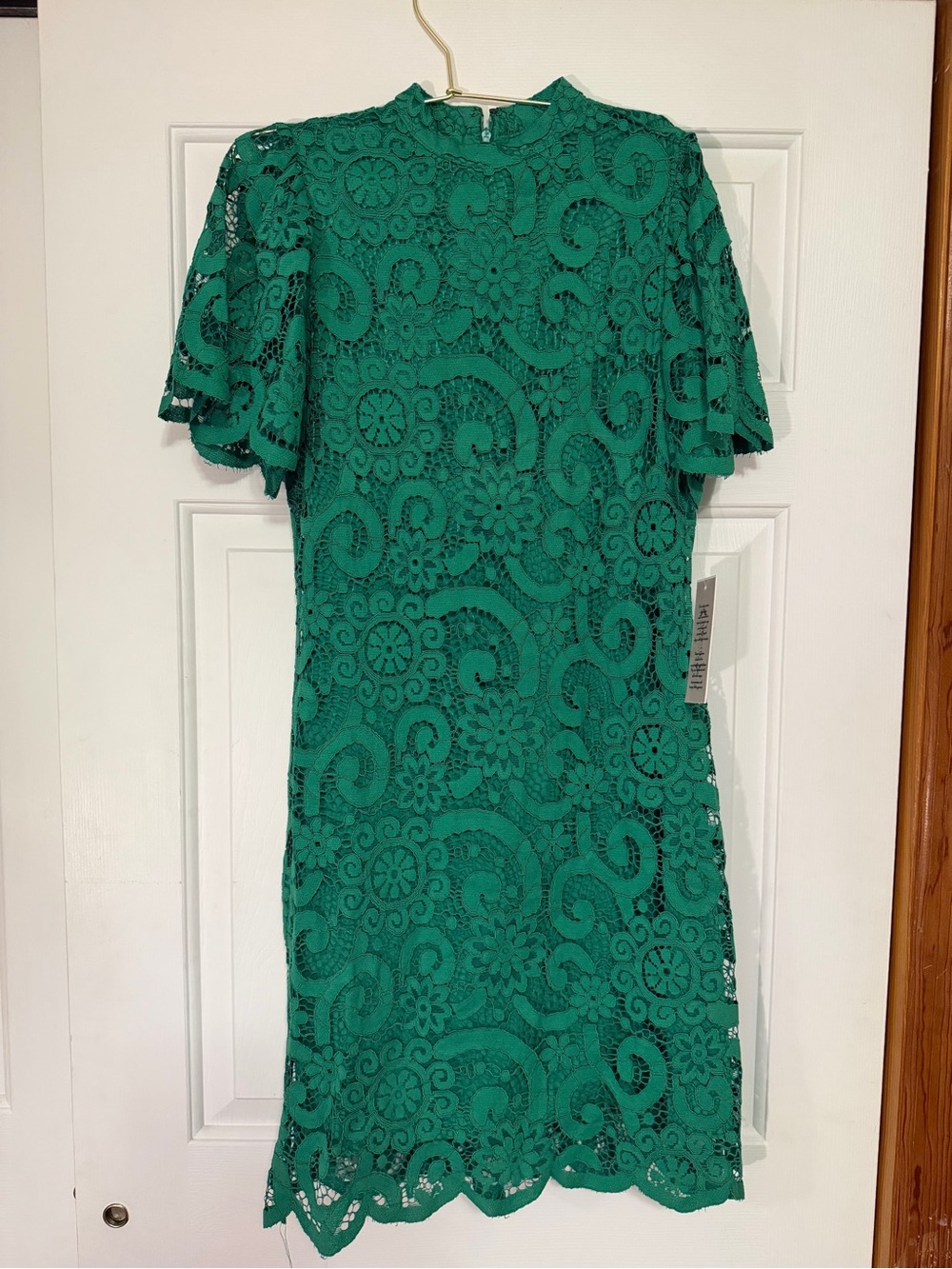 Green Lace Short Sleeve Dress